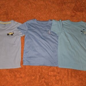 Kids Blue Graphic T-Shirts - Set of 3